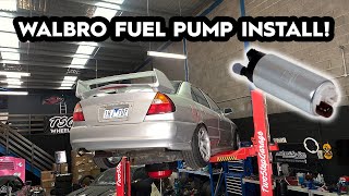 CE LANCER WALBRO FUEL PUMP UPGRADE BUDGET EVO BUILD [upl. by Miranda]