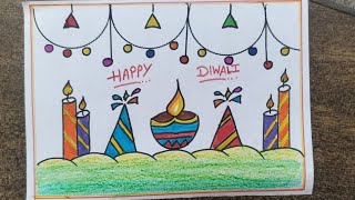 Diwali special drawing  Diwali special drawing tutorial for beginners [upl. by Mathian359]