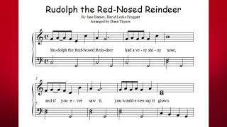 Rudolph the RedNosed Reindeer Intermediate Piano [upl. by Haidabo373]