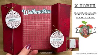 Stampin’Up Fun Fold Karte Hang an Ornament  wunderschöne Weihnachten 19Weihnachtskarte im XTober [upl. by Ambrosio669]