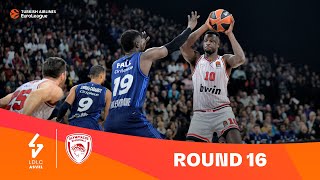 ASVELOlympiacos  Round 16 Highlights  202324 Turkish Airlines EuroLeague [upl. by Gurl]