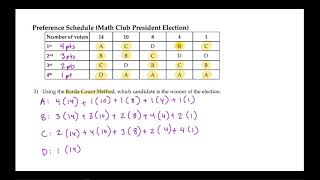 Election Math 13 Borda Count Method [upl. by Neira495]