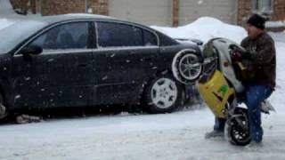 pocket bike wheelie in the snow [upl. by Anitsirhk]