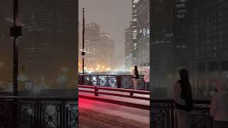 Welcome to Chicago the dream city ❤️❄️ as snow falls the city glows with unparalleled beauty ☁️ [upl. by Tavis]