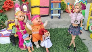 Satisfying With Barbie Daily RoutineBarbie doll all day routine in Indian VillageRadha ki kahani [upl. by Reginauld]