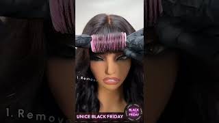 Are you still cutting your own bangs Try a natural wig with air bangs ft UNICE AMAZON [upl. by Anilem]