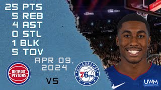 Jaden Ivey player Full Highlights vs 76ERS NBA Regular season game 09042024 [upl. by Assennej]