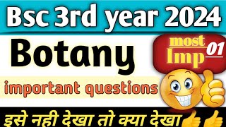 bsc 3rd year botany 1st paper important questions 2024 bsc botany [upl. by Marchal]