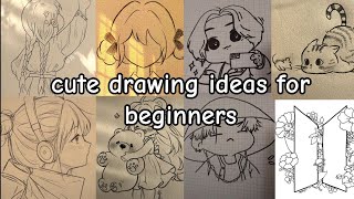 best drawing ideas for beginners  part4  cute drawings  aesthetic [upl. by Ilocin532]