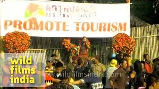 Crowd performing Chhiehlam dance at the Anthurium festival  Mizoram [upl. by Ellerd]