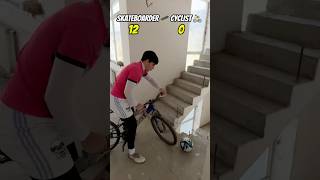 ❌ CRAZY FOOTBALL CHALLENGE SKATEBOARDER VS CYCLIST  HALLWAYSSTAIRS STADIUM  WHO SCORES FASTER [upl. by Oemor630]