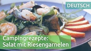 Rezepte für den CampingGrill  Teil 3 Salat mit Riesengarnelen und Nektarinen [upl. by Airamana]