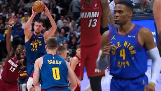 Nikola Jokic  Westbrook and Murray HEATED MOMMENTS and BEST PLAYS from Miami Heat vs Denver Nuggets [upl. by Inhsor]