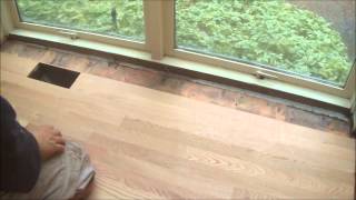 How to Install Solid Hardwood Flooring around Hitting Vents MrYoucandoityouself [upl. by Nadbus]