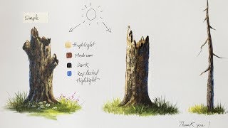 How to paint tree stump with acyrlic [upl. by Mitinger320]