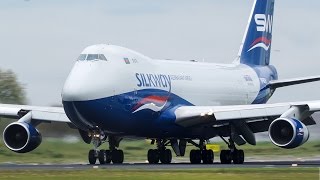 HARD BOEING 747 LANDING  B747 hammering down on the RUNWAY [upl. by Undine]