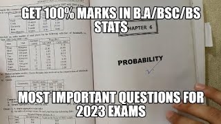 Ch6 Probability Full Chapter Most Important Questions For BABSBSC Statistics Exam 2023 [upl. by Oinota941]