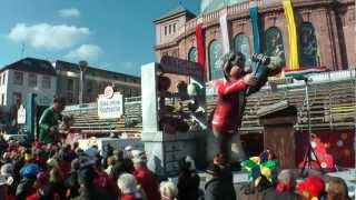 Fastnacht Mainz 2013  Präsentation der Motivwagen in der Ludwigstrasse [upl. by Giustino562]