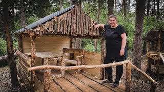 Rustikale Sitzgruppe für Kinder selber bauen  Waldspielplatz [upl. by Shelba]