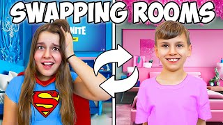 HILARIOUS Sibling ROOM SWAP 🤣 oops [upl. by Anitnegra311]