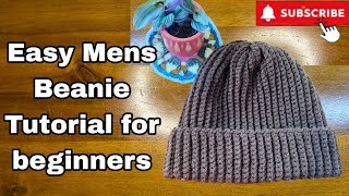 Crochet Mens Beanie  Easy Pattern for Beginners  Step by Step tutorial with written instructions [upl. by Assilat]