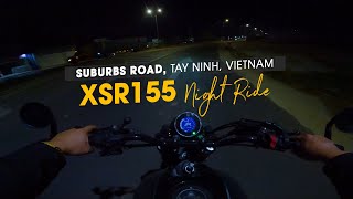 Suburbs Night Ride  Yamaha XSR 155  POV Raw Sound [upl. by Asilav897]