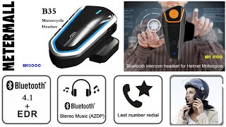 Bluetooth Motorcycle Helmet Headset  MeterMall  B35 amp QTA35 [upl. by Elyssa]