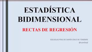 Estadística bidimensional Rectas de regresión y estimaciones Vídeo 3 de 3 [upl. by Yelnoc109]