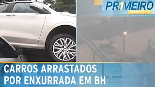 Chuva intensa em BH leva carros alaga casas e assusta a população  Primeiro Impacto 142224 [upl. by Eseila]