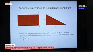 KLASA 7  Matematikë  Perimetri dhe syprina e sipërfaqes trekëndëshe 06042020 [upl. by Tricia]