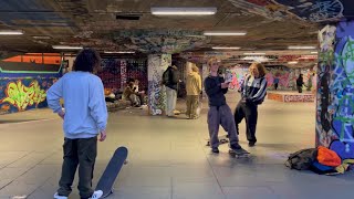 London Southbank Skatepark Raw footage  4K 60 FPS [upl. by Arres505]