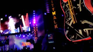 Universal Studios City Walk Hollywood 20112012 New Years Eve Countdown Fast Time 80s Rock Band [upl. by Akinorev]