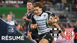 PRO D2  Résumé partie complète CA Brive  Biarritz Olympique PB  J6  Saison 20242025 [upl. by Suiradal]