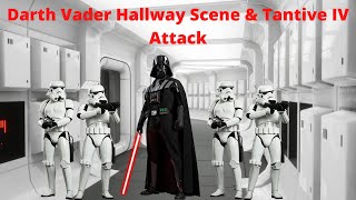 Star Wars Movie Duels Darth Vader Hallway Scene  Tantive IV Attack [upl. by Anirrok]