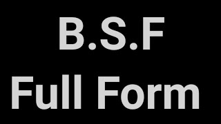 BSF Full Form  BSF  Full Form BSF Meaning [upl. by Tal]