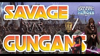 GAC 3v3 Round 3 SAVAGE vs GUNGANS EASY 3x starwars gac swgoh [upl. by Cass]