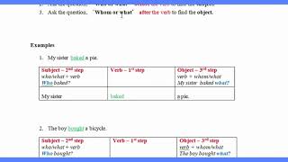 Subject Verb Object Part 1 [upl. by Akinhoj]