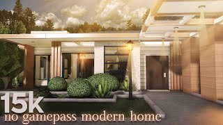 15k No Gamepass Modern House  Roblox  Bloxburg House build  Speedbuild [upl. by Aissila]