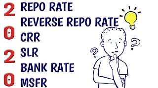 Indicators Of Monetary Policy2020   REPO RATE REVERSE REPO RATE CRR SLR  MSFR [upl. by Barbey]