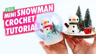 Easy 1 Hour Crochet Winter Snowman Tutorial  Free Christmas Amigurumi Pattern for Beginners [upl. by Airdnaxila]