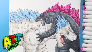 How to Draw Godzilla vs Shimo [upl. by Blair]