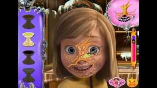 Riley Halloween Face Painting NEW HALLOWEEN GAME [upl. by Lunette]