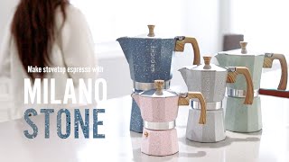 GROSCHE  How to make Stovetop Espresso with the NEW MILANO STONE Stovetop Espresso Maker [upl. by Nezam]