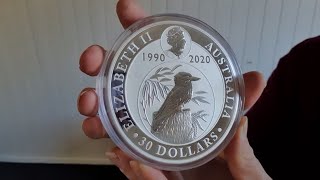 UP CLOSE Perth Mint 2020 Kookaburra 1kg Silver Coin [upl. by Atiana]