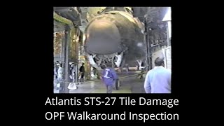 Space Shuttle Tile Damage STS27  Inspection Video  Orbiter Processing Facility [upl. by Eenet]