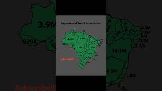 Population of Brazil Subdivisions brazil shorts [upl. by Thanasi69]