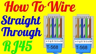 How To Make Straight Through Cable Rj45 Cat 5 5e 6  Wiring Diagram [upl. by Kaitlyn]