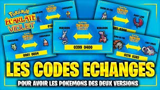 ASTUCE  TOUS LES CODES ÉCHANGES EXCLUSIF à Pokémon Écarlate et Violet [upl. by Rafiq]