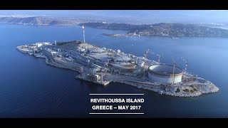 The Roof air lifting of 902 ton on one LNG Storage Tank in Revithoussa Island Greece [upl. by Leryt517]