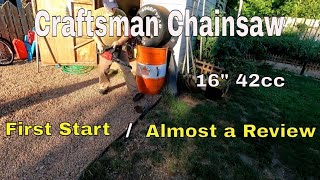 Unboxing Craftsman 16quot 42cc Chainsaw Review and First Start [upl. by Tandie]